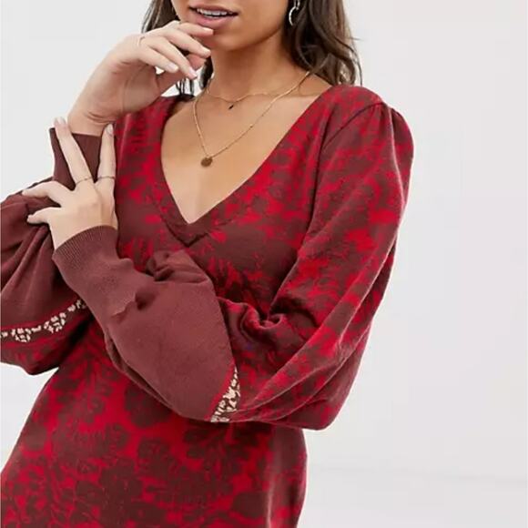 Free People Music And Lyrics Long Sleeve Small Dress - Picture 1 of 7